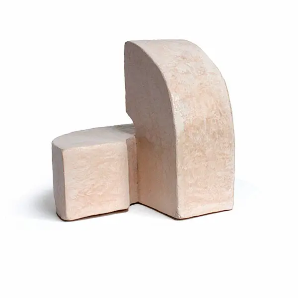 Resting sculpture in soft pink