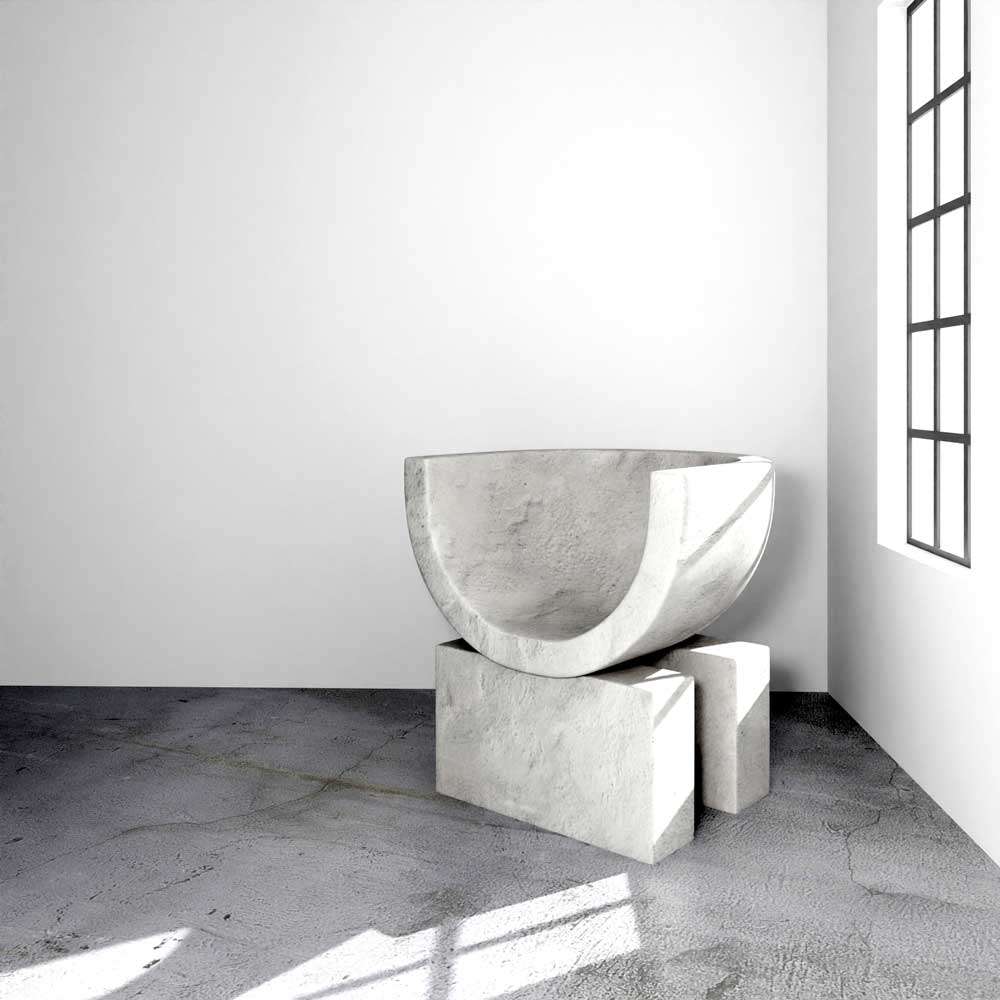 On-blocks armchair