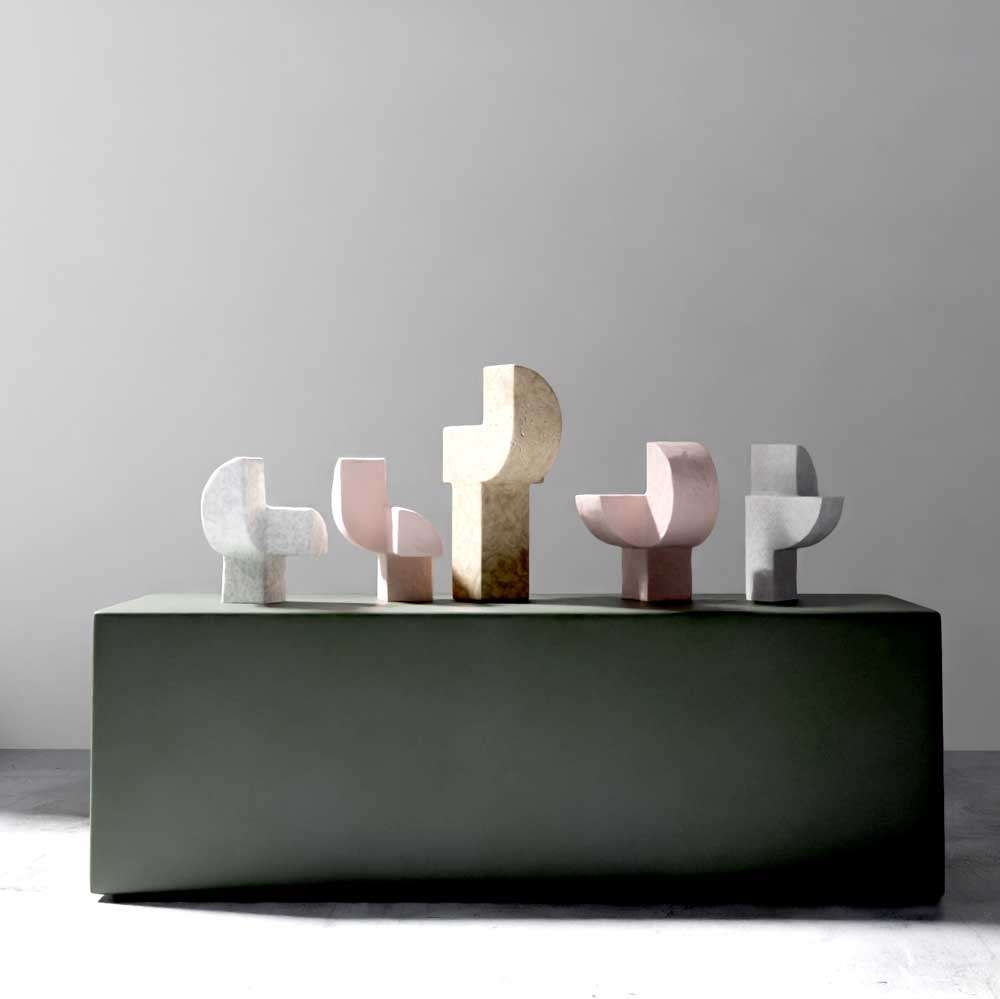 row of sculptures